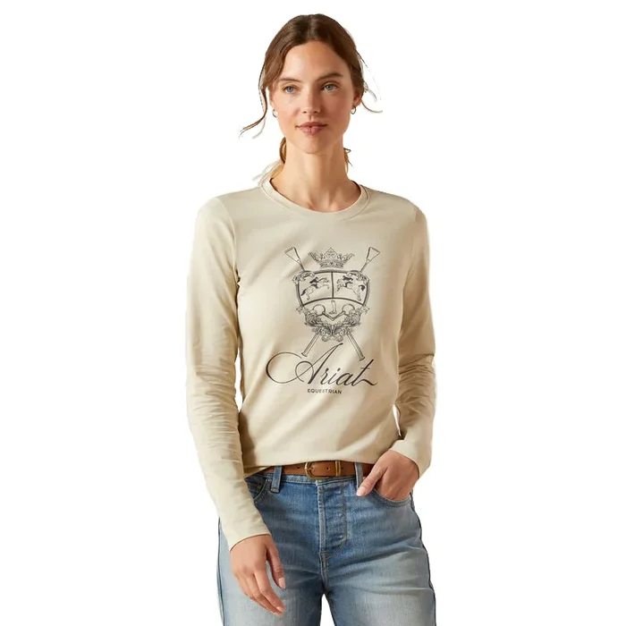 Ariat Women’s Ritzy Logo Long Sleeve Tee – Organic Cotton, Stretch, Equestrian Style