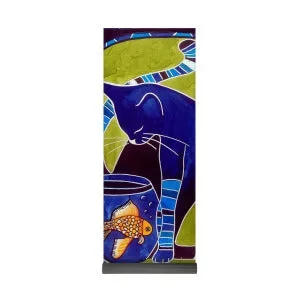 Blue Cat With Goldfish Yoga Mat