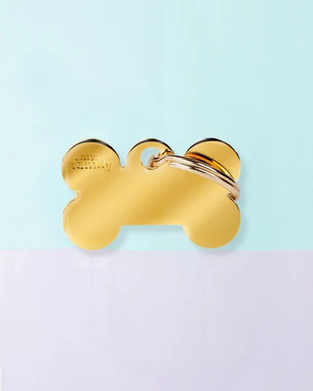 Bonne Bone in Golden Brass Custom Pet ID Tag