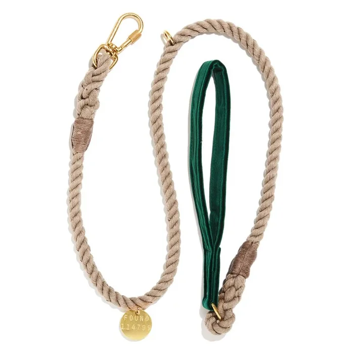 Emerald Washable Velvet Animal Leash