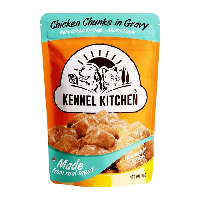 Kennel Kitchen Wet Dog Food – Chicken Chunks in Gravy (Pack of 15 x 80g Pouches)