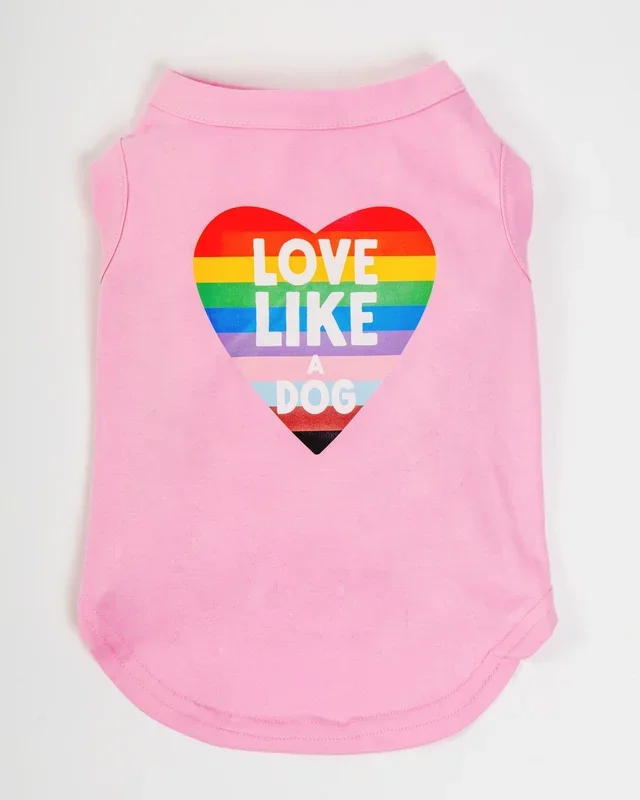 *Love Like a Dog* Graphic Tank Top in Pride Pink