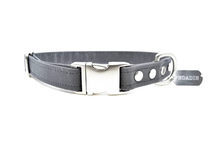 Waxed Canvas Collar in Charcoal (FINAL SALE)