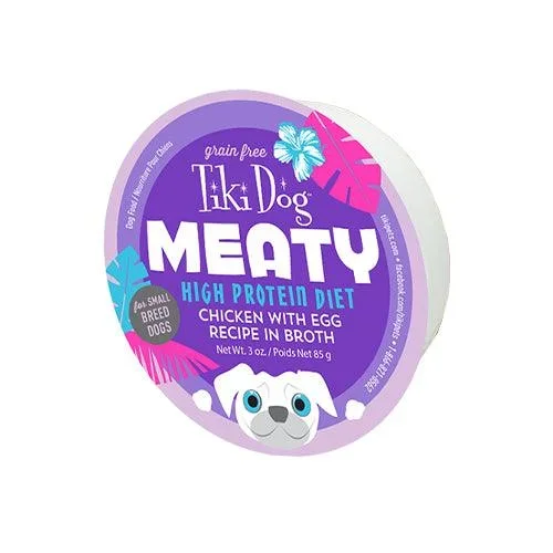 Wet Dog Food – Meaty – Chicken with Egg in Broth – 3 oz