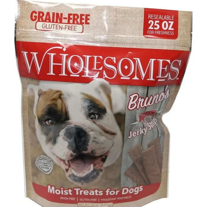 Wholesomes Bruno’s Jerky Strips Grain Free Dog Treats 25 oz