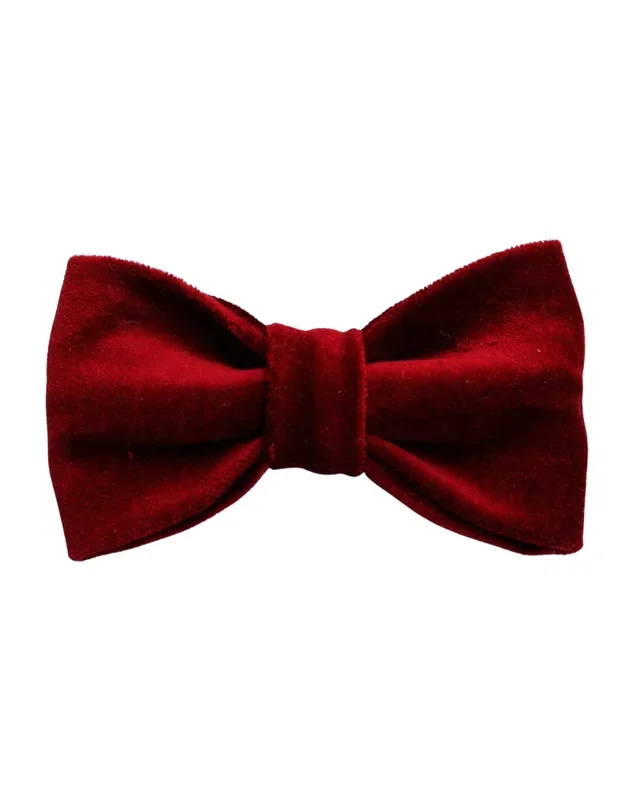Wine Velveteen Bow Tie for Dogs (Made in the USA)